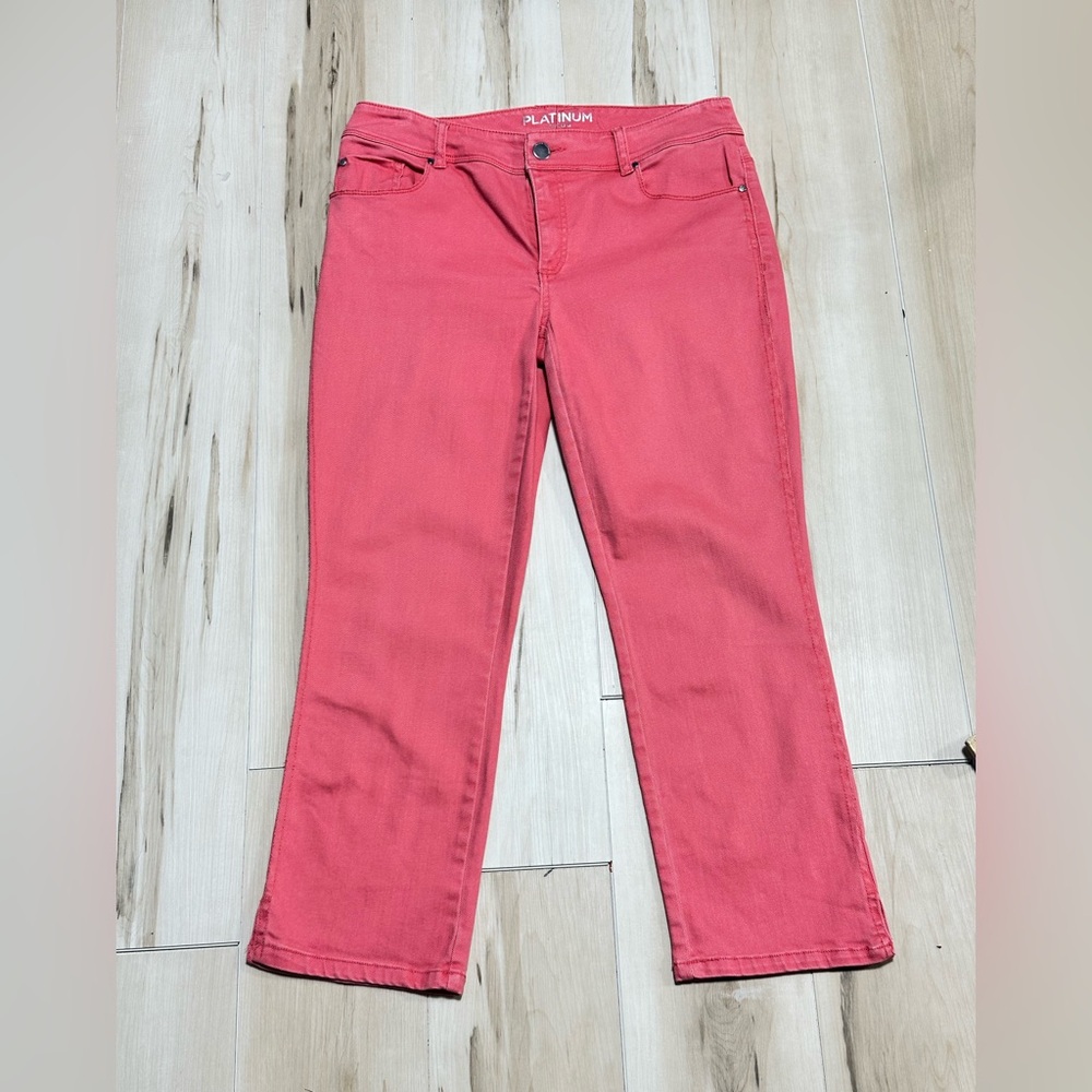 Women's coral platinum cropped jeans 00 XS Chicos A206